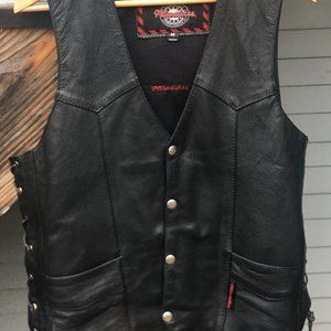Milwaukee Leather Company Men's Black Leather Vest